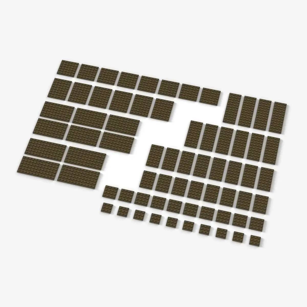 BlueBrixx Brix Big Plates, mixed, Dark Tan • Set 401106