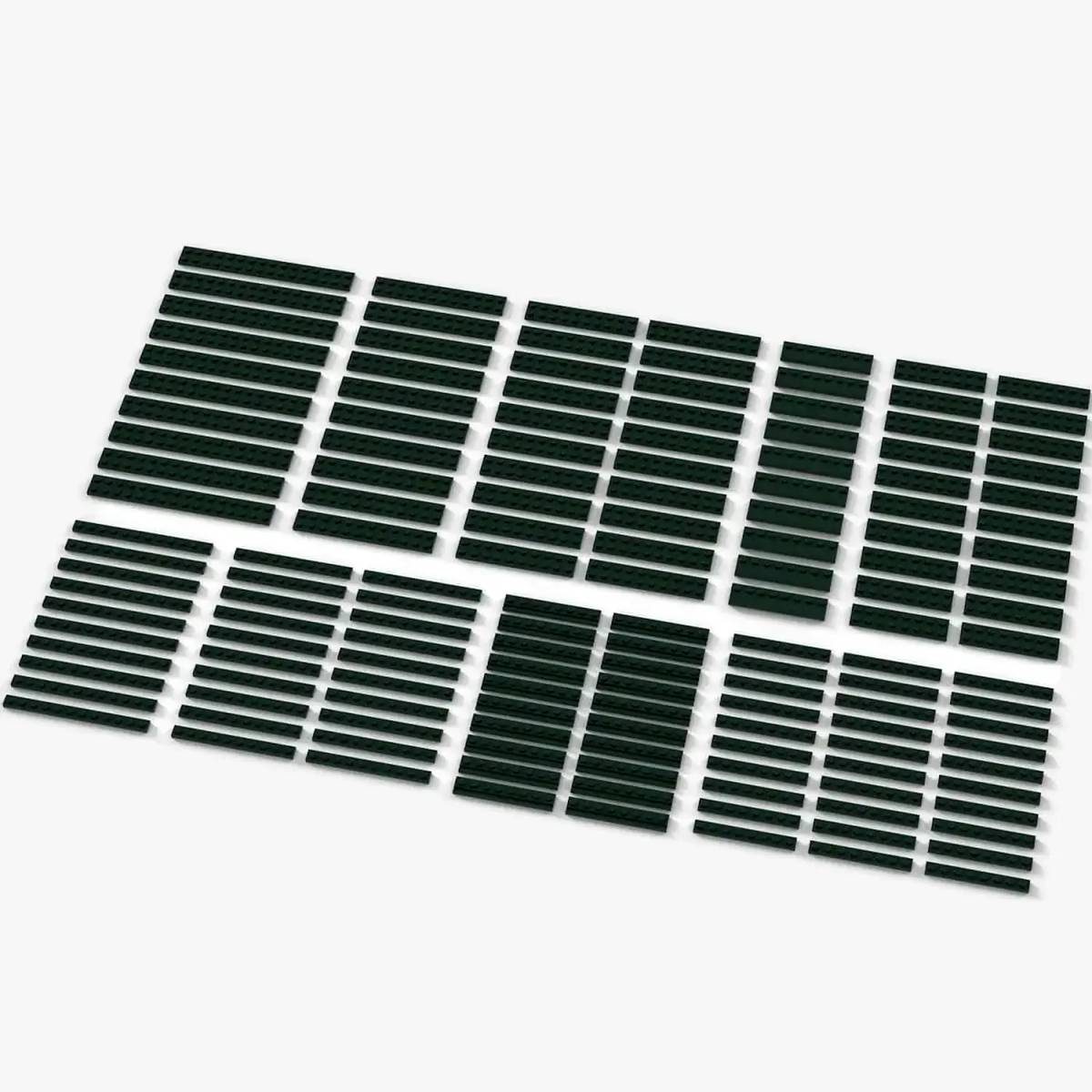 BlueBrixx Brix Long Plates, mixed, Dark Green • Set 401126