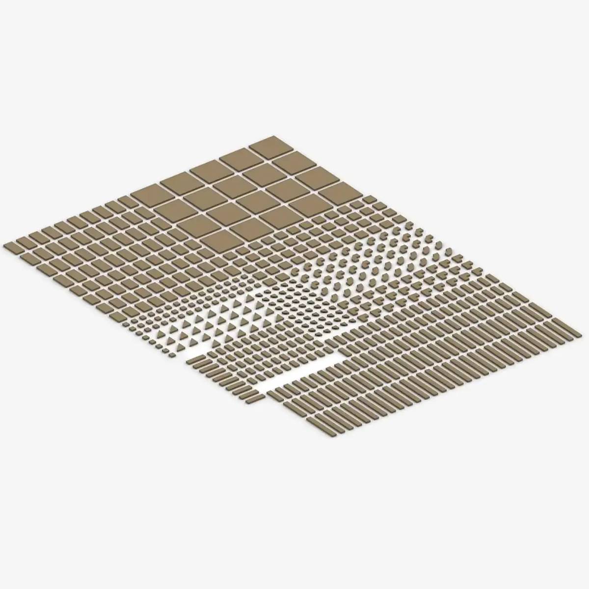 BlueBrixx Brix Tiles, mixed, Dark Tan • Set 401168 • SetDB