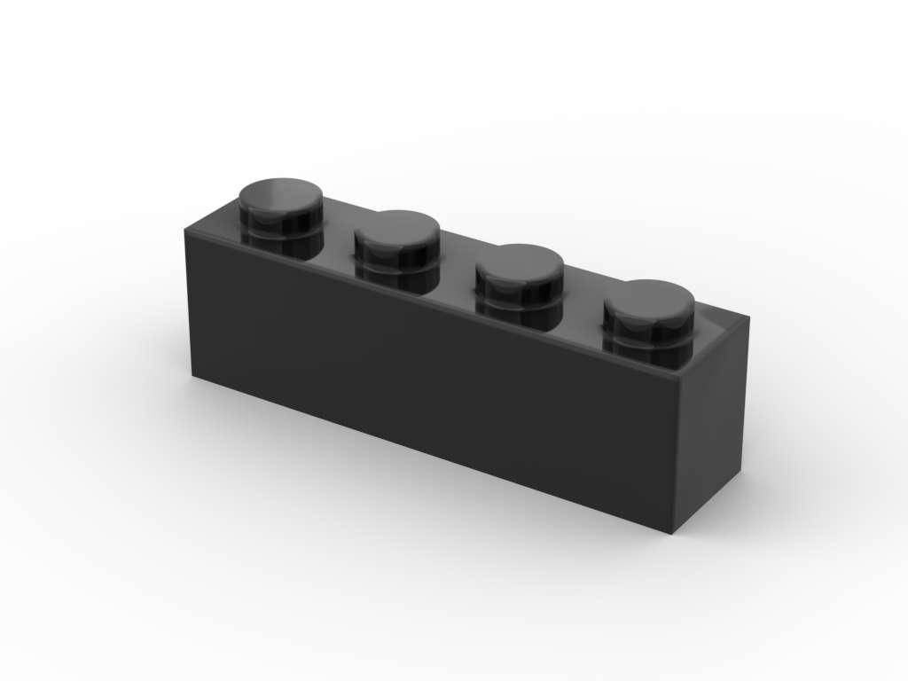 BlueBrixx 500 pcs 1x4 brick, Black • Set 401199 • SetDB