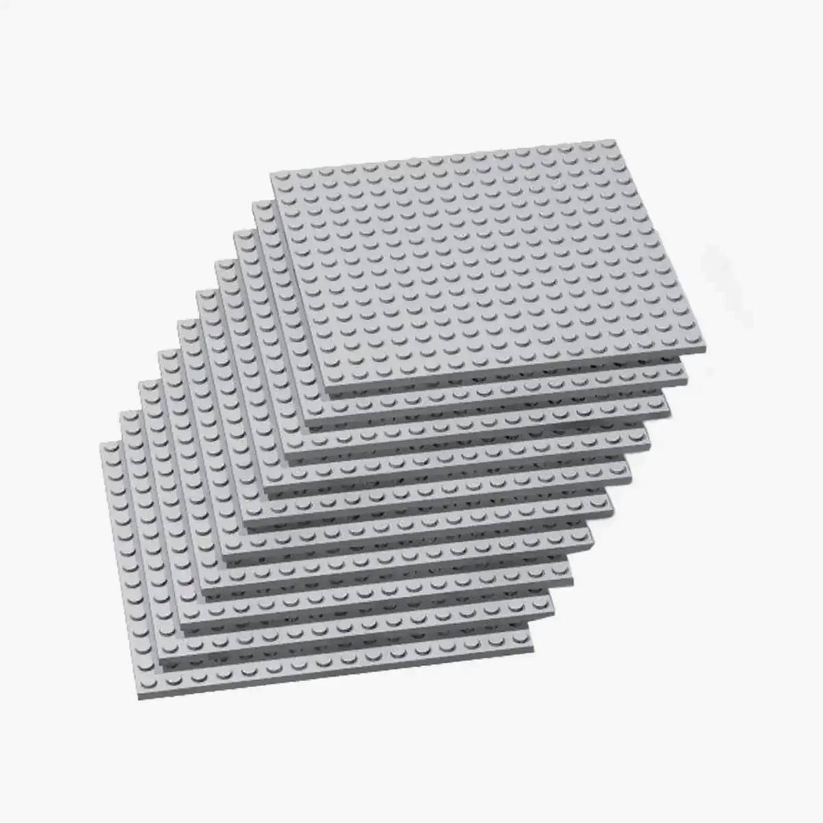 BlueBrixx Brix 10 pcs 16x16 Plate, Light Bluish Gray