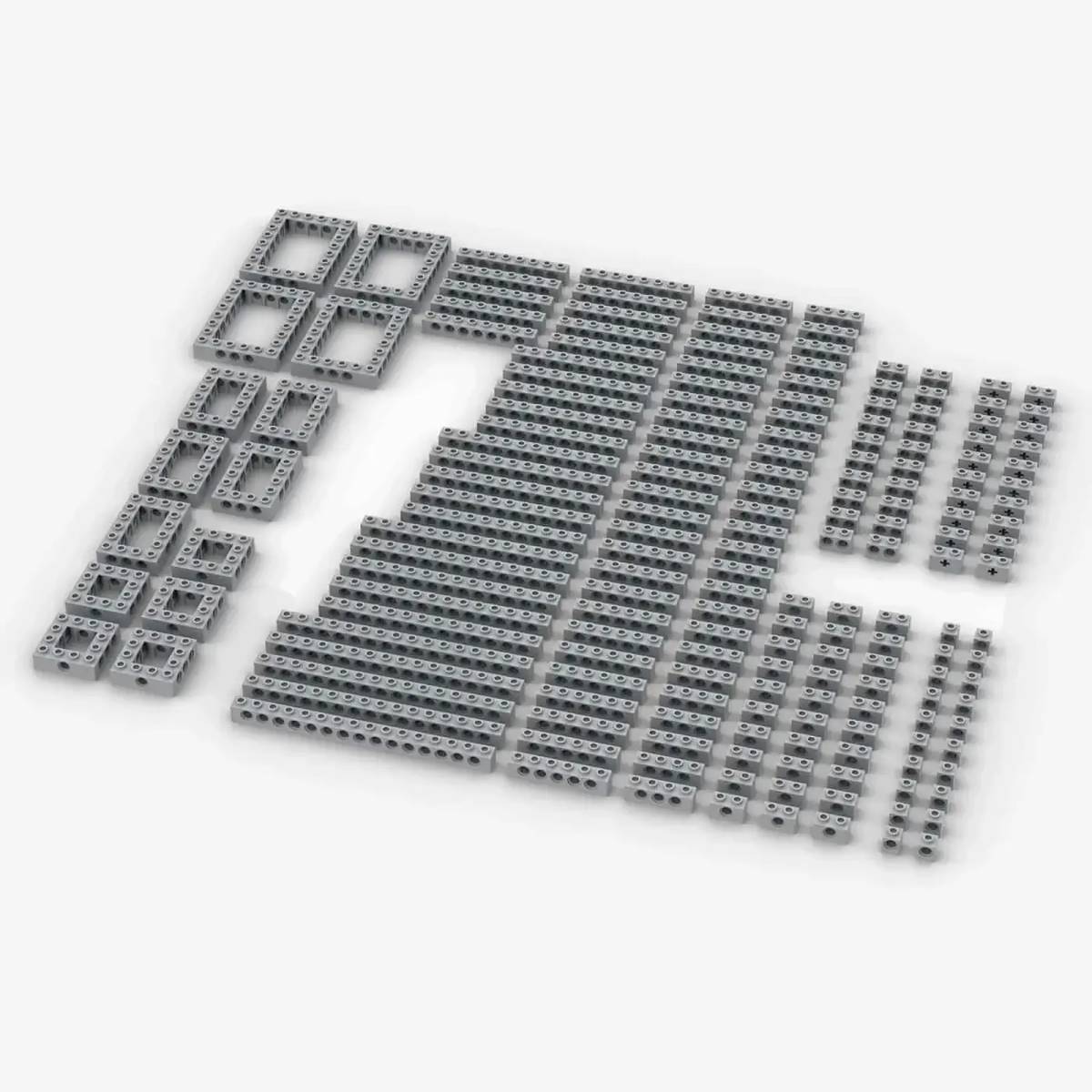 BlueBrixx Brix Technic Bricks, mixed, Light Bluish Gray