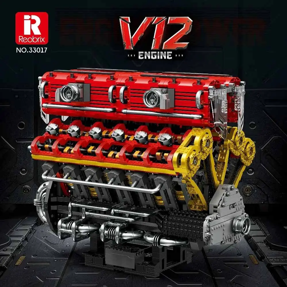 Reobrix V12 Engine • Set 33017 • SetDB • Merlins Briques